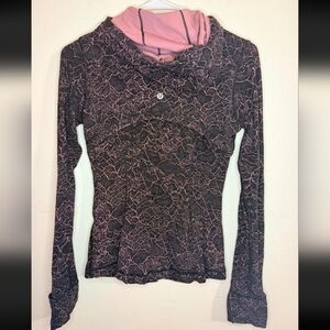 Lululemon Pink And Black Hooded Define Jacket